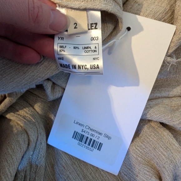 Ssense nwt Elena Velez linen chemise slip dress 2 NWT - Picture 13 of 16